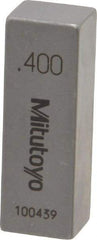 Mitutoyo - 0.4" Rectangular Steel Gage Block - Accuracy Grade AS-1, Includes Certificate of Inspection - A1 Tooling