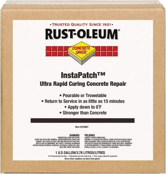 Rust-Oleum - 1 Gal Bottle Concrete Repair/Resurfacing - Gray, 230 Sq Ft Coverage, Polyethylene - A1 Tooling