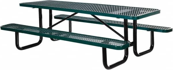 Vestil - 96" Long x 61-5/8" Wide x 30.38" High Stationary Activity/Utility Table without Back Rests - Green, Steel - A1 Tooling