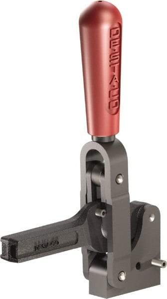 De-Sta-Co - 1,601 Lb Holding Capacity, Vertical Handle, Manual Hold Down Toggle Clamp - 71° Handle Movement, 132° Bar Opening, Solid Bar, Solid Base, Oxide Finish, Forged Alloy Steel - A1 Tooling