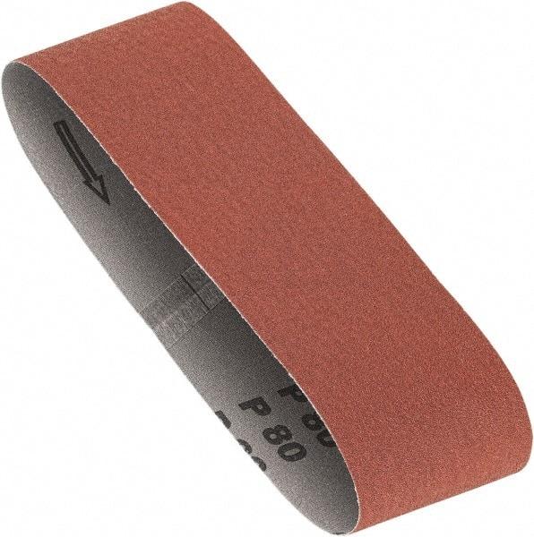 Porter-Cable - 3" Wide x 21" OAL, 80 Grit, Zirconia Alumina Abrasive Belt - Zirconia Alumina, Medium, Coated, X Weighted Cloth Backing, Dry - A1 Tooling