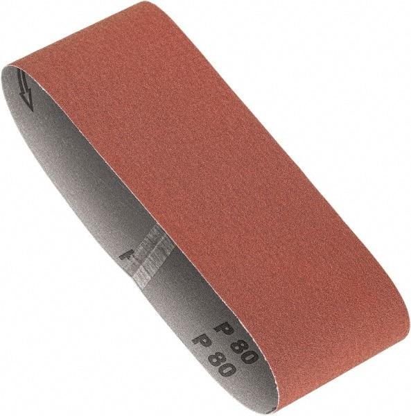 Porter-Cable - 4" Wide x 24" OAL, 80 Grit, Zirconia Alumina Abrasive Belt - Zirconia Alumina, Medium, Coated, X Weighted Cloth Backing, Dry - A1 Tooling