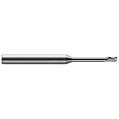 Corner Radius End Mill: 0.1562″ Dia, 15/64″ LOC, 1/64″ Radius, 3 Flutes, Solid Carbide 3″ OAL, 3/16″ Shank Dia, 30 ° Helix, Bright/Uncoated, Corner Radius End