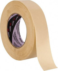 3M - 36mm Wide x 55 m Long Tan Paper Masking Tape - Series 501+, 7.3 mil Thick, 26 In/Lb Tensile Strength - A1 Tooling