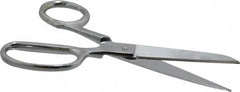 Heritage Cutlery - 2-1/2" LOC, 6" OAL Chrome Plated Standard Shears - Right Hand, Metal Straight Handle, For General Purpose Use - A1 Tooling