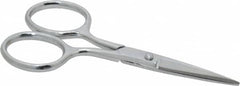 Heritage Cutlery - 1-3/8" LOC, 4" OAL Chrome Plated Double Sharp Point Scissors - Right Hand, Metal Straight Handle, For Sewing - A1 Tooling