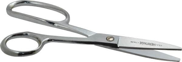 Heritage Cutlery - 3" LOC, 8-1/4" OAL Chrome Plated High Leverage Shears - Right Hand, Metal Straight Handle, For General Purpose Use - A1 Tooling