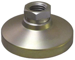 Gibraltar - 2400 Lb Capacity, 1-8 Thread, 1-7/8" OAL, Steel Stud, Tapped Pivotal Socket Mount Leveling Pad - 4" Base Diam, Delrin Pad, 1-3/8" Hex - A1 Tooling