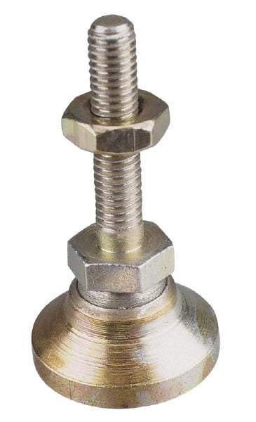 Gibraltar - M16 Bolt Thread, Studded Pivotal Stud Mount Leveling Pad & Mount - 2,721 Max Lb Capacity, 63.5mm Base Diam, 51mm Thread Length - A1 Tooling