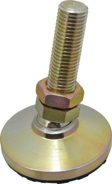 Gibraltar - 1-8 Bolt Thread, Studded Pivotal Stud Mount Leveling Pad & Mount - 2,000 Max Lb Capacity, 4" Base Diam - A1 Tooling