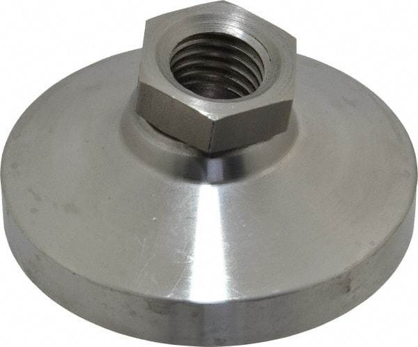 Gibraltar - 7400 Lb Capacity, 3/4-10 Thread, 1-1/2" OAL, Stainless Steel Stud, Tapped Pivotal Socket Mount Leveling Mount - 3" Base Diam, Stainless Steel Pad, 1-1/16" Hex - A1 Tooling