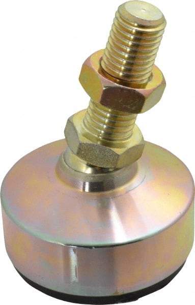 Gibraltar - 650 Lb Capacity, 3/4-10 Thread, 4-1/8" OAL, Zinc Stud, Studded Socket Mount Leveling Mount - 2" Stud Length, 3" Base Diam, Zinc Pad, 1-1/16" Hex - A1 Tooling