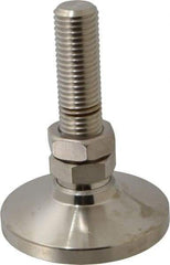 Gibraltar - 1-8 Bolt Thread, Studded Pivotal Stud Mount Leveling Pad & Mount - 22,000 Max Lb Capacity, 4" Base Diam - A1 Tooling