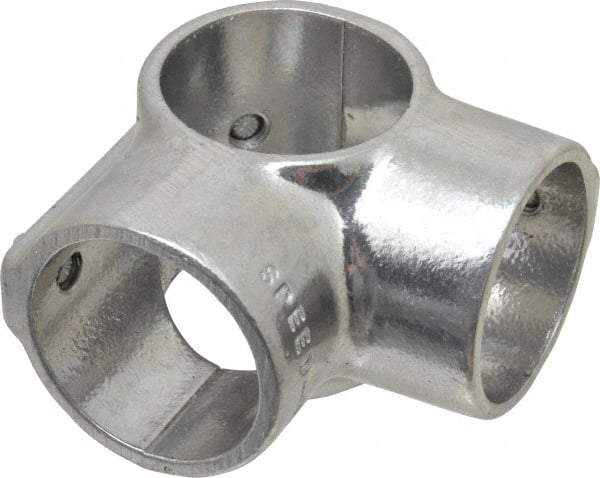 Hollaender - 1-1/2" Pipe, Side Outlet Tee-E, Aluminum Alloy Tee Pipe Rail Fitting - Bright Finish - A1 Tooling