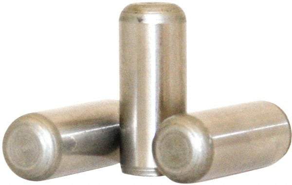 Value Collection - 4mm Diam x 20mm Pin Length 316 Stainless Steel Standard Dowel Pin - Bright Finish, 1 Rounded End - A1 Tooling