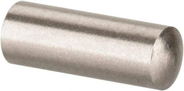 Value Collection - 3mm Diam x 8mm Pin Length 316 Stainless Steel Standard Dowel Pin - Bright Finish, 1 Rounded End - A1 Tooling