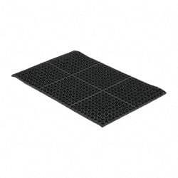 PRO-SAFE - 3' Long x 2' Wide, Dry/Wet Environment, Anti-Fatigue Matting - Black, SBR Rubber with Rubber Base - A1 Tooling