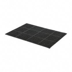 PRO-SAFE - 4' Long x 3' Wide, Dry/Wet Environment, Anti-Fatigue Matting - Black, SBR Rubber with Rubber Base - A1 Tooling