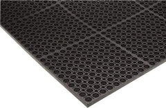 PRO-SAFE - 5' Long x 3' Wide, Dry/Wet Environment, Anti-Fatigue Matting - Black, SBR Rubber with Rubber Base - A1 Tooling