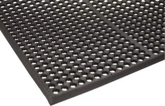 PRO-SAFE - 5' Long x 3' Wide, Dry/Wet Environment, Anti-Fatigue Matting - Black, Natural Rubber with Rubber Base - A1 Tooling