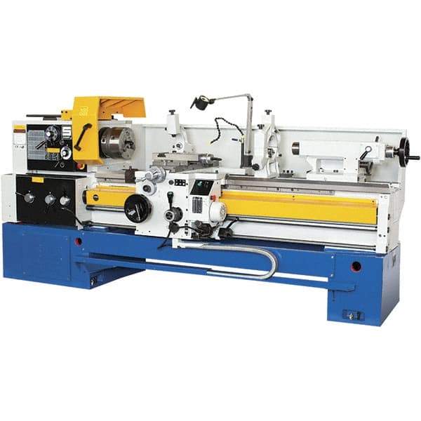 Summit - 18-1/4" Swing, 60" Between Centers, 120 Volt, Triple Phase Toolroom Lathe - 5MT Taper, 10 hp, 32 to 1,500 RPM, 3-1/8" Bore Diam, 44" Deep x 63" High x 114" Long - A1 Tooling