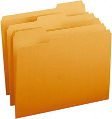 SMEAD - 8-1/2 x 11", Letter Size, Orange, File Folders with Top Tab - 11 Point Stock, Assorted Tab Cut Location - A1 Tooling