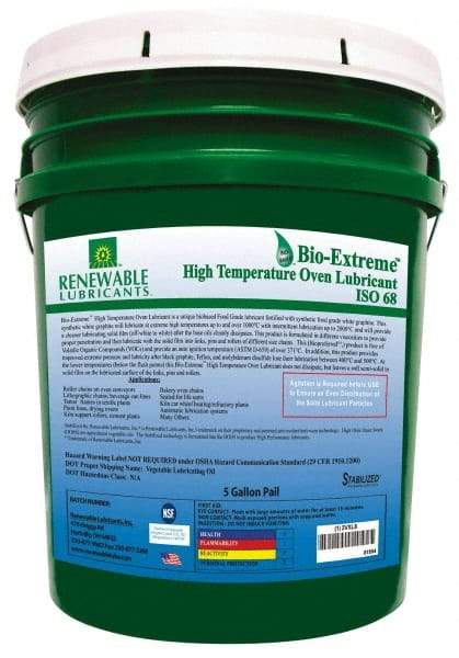 Renewable Lubricants - 5 Gal Pail Synthetic/Graphite Lubricant - White, -28°F to 2,000°F, Food Grade - A1 Tooling