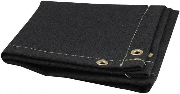 Steiner - 6' High x 8' Wide Coated Fiberglass Welding Blanket - Black, Grommet - A1 Tooling