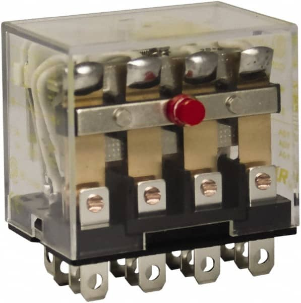 Square D - 1/2 hp at 120 Volt & 3/4 hp at 240 Volt, Electromechanical Plug-in General Purpose Relay - 10 Amp at 250 VAC, 4PDT, 24 VAC at 50/60 Hz - A1 Tooling