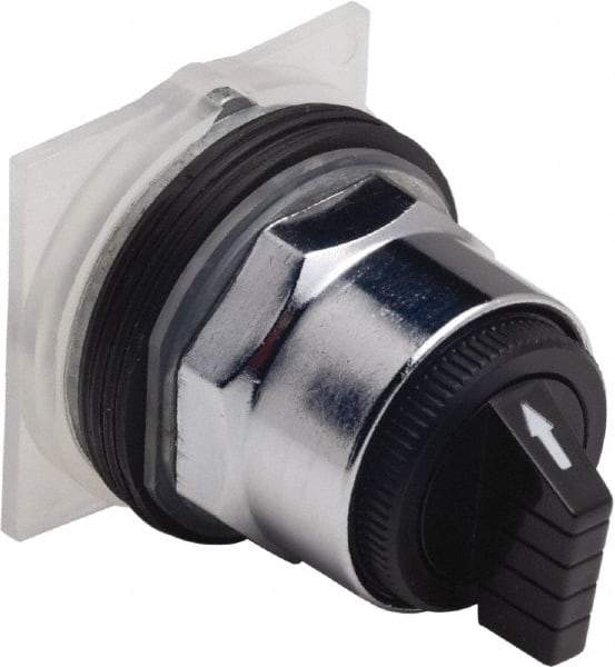 Schneider Electric - 30mm Mount Hole, 3 Position, Knob and Pushbutton Operated, Selector Switch Only - Black, Maintained (MA), without Contact Blocks, Weatherproof and Dust and Oil Resistant - A1 Tooling