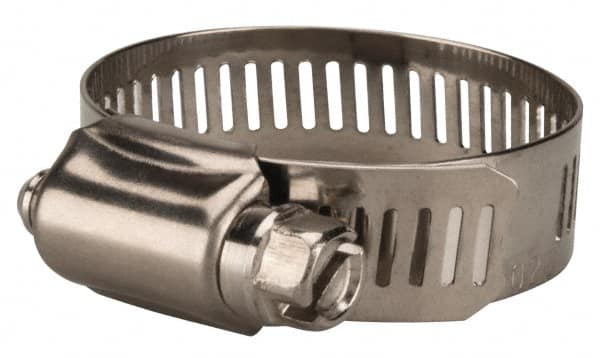 Value Collection - SAE Size 20, 3/4 to 1-3/4" Diam, Stainless Steel Worm Drive Clamp - 1/2" Wide, Material Grade 201 - A1 Tooling