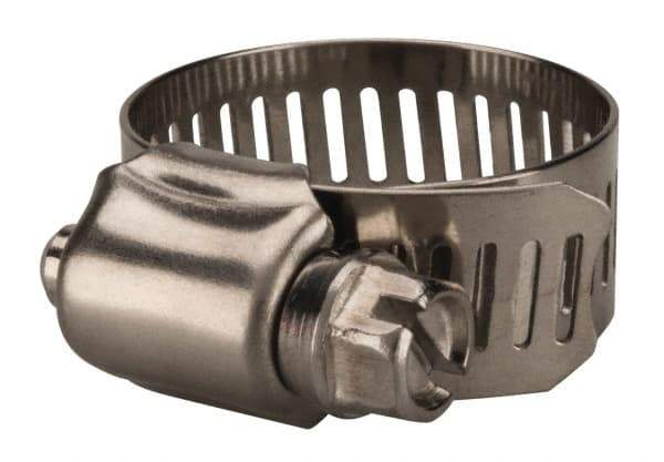 Value Collection - SAE Size 12, 1/2 to 1-1/4" Diam, Stainless Steel Worm Drive Clamp - 1/2" Wide, Material Grade 201 - A1 Tooling