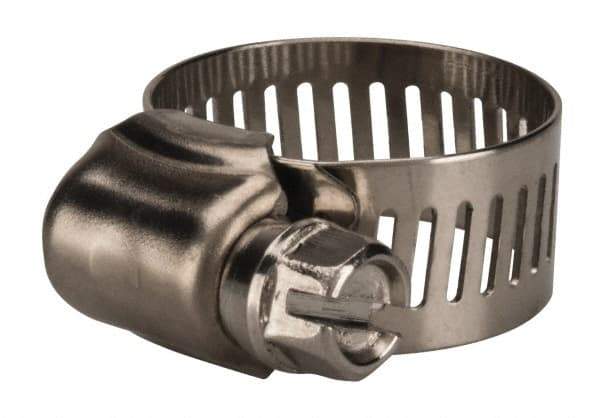 Value Collection - SAE Size 8, 7/16 to 1" Diam, Stainless Steel Worm Drive Clamp - 1/2" Wide, Material Grade 201 - A1 Tooling