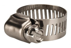 Value Collection - SAE Size 10, 1/2 to 1-1/16" Diam, Stainless Steel Worm Drive Clamp - 1/2" Wide, Material Grade 201 - A1 Tooling