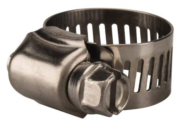 Value Collection - SAE Size 6, 3/8 to 7/8" Diam, Stainless Steel Worm Drive Clamp - 1/2" Wide, Material Grade 201 - A1 Tooling