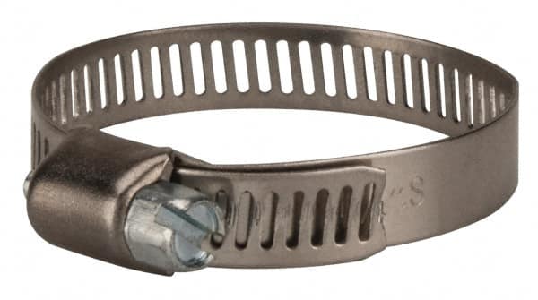 Value Collection - SAE Size 20, 3/4 to 1-3/4" Diam, Stainless Steel/Carbon Steel Worm Drive Clamp - 5/16" Wide, Material Grade 301 - A1 Tooling