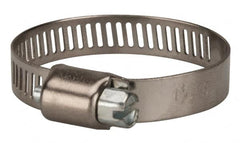 Value Collection - SAE Size 16, 1/2 to 1-1/2" Diam, Stainless Steel/Carbon Steel Worm Drive Clamp - 5/16" Wide, Material Grade 301 - A1 Tooling