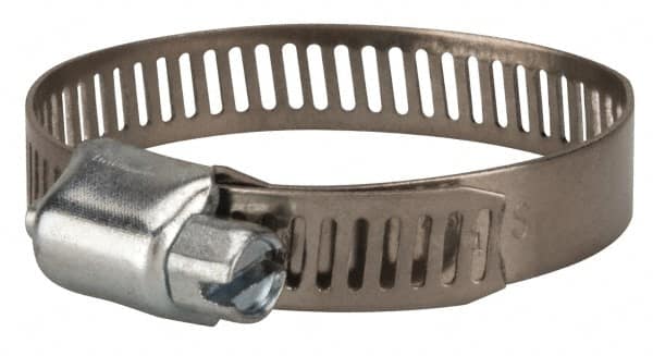 Value Collection - SAE Size 20, 3/4 to 1-3/4" Diam, Stainless Steel/Carbon Steel Worm Drive Clamp - 5/16" Wide, Material Grade 201 - A1 Tooling