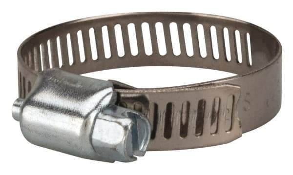 Value Collection - SAE Size 16, 1/2 to 1-1/2" Diam, Stainless Steel/Carbon Steel Worm Drive Clamp - 5/16" Wide, Material Grade 201 - A1 Tooling