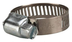 Value Collection - SAE Size 10, 3/8 to 1-1/16" Diam, Stainless Steel/Carbon Steel Worm Drive Clamp - 5/16" Wide, Material Grade 201 - A1 Tooling