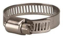 Value Collection - SAE Size 16, 1/2 to 1-1/2" Diam, Stainless Steel Worm Drive Clamp - 5/16" Wide, Material Grade 201 - A1 Tooling