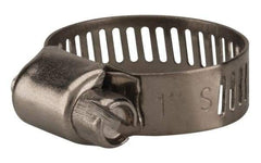 Value Collection - SAE Size 8, 3/8 to 1" Diam, Stainless Steel Worm Drive Clamp - 5/16" Wide, Material Grade 201 - A1 Tooling