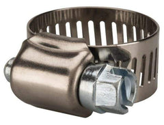 Value Collection - SAE Size 8, 7/16 to 1" Diam, Stainless Steel/Carbon Steel Worm Drive Clamp - 1/2" Wide, Material Grade 201 - A1 Tooling