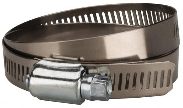 Value Collection - SAE Size 80, 3-1/2 to 5-1/2" Diam, Stainless Steel/Carbon Steel Worm Drive Clamp - 1/2" Wide, Material Grade 201 - A1 Tooling