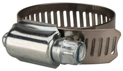 Value Collection - SAE Size 16, 11/16 to 1-1/2" Diam, Stainless Steel/Carbon Steel Worm Drive Clamp - 1/2" Wide, Material Grade 201 - A1 Tooling