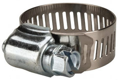 Value Collection - SAE Size 12, 1/2 to 1-1/4" Diam, Stainless Steel/Carbon Steel Worm Drive Clamp - 1/2" Wide, Material Grade 201 - A1 Tooling