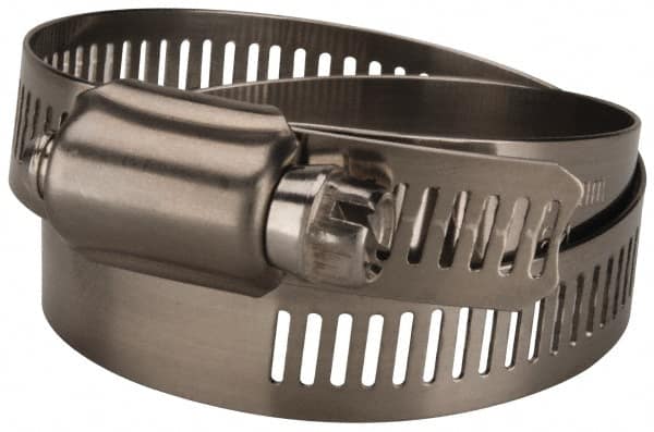 Value Collection - SAE Size 64, 2-1/2 to 4-1/2" Diam, Stainless Steel Worm Drive Clamp - 1/2" Wide, Material Grade 201 - A1 Tooling