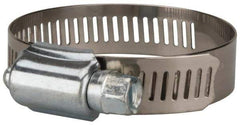 Value Collection - SAE Size 32, 1-1/2 to 2-1/2" Diam, Stainless Steel/Carbon Steel Worm Drive Clamp - 1/2" Wide, Material Grade 201 - A1 Tooling