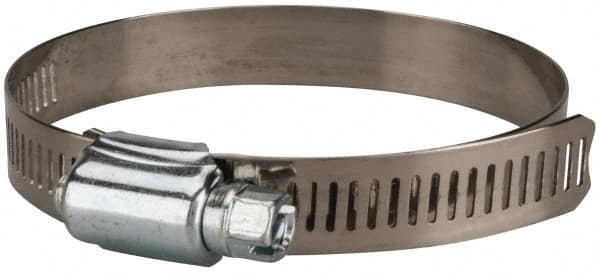 Value Collection - SAE Size 48, 2-1/2 to 3-1/2" Diam, Stainless Steel/Carbon Steel Worm Drive Clamp - 1/2" Wide, Material Grade 201 - A1 Tooling