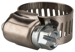 Value Collection - SAE Size 6, 3/8 to 7/8" Diam, Stainless Steel/Carbon Steel Worm Drive Clamp - 1/2" Wide, Material Grade 201 - A1 Tooling